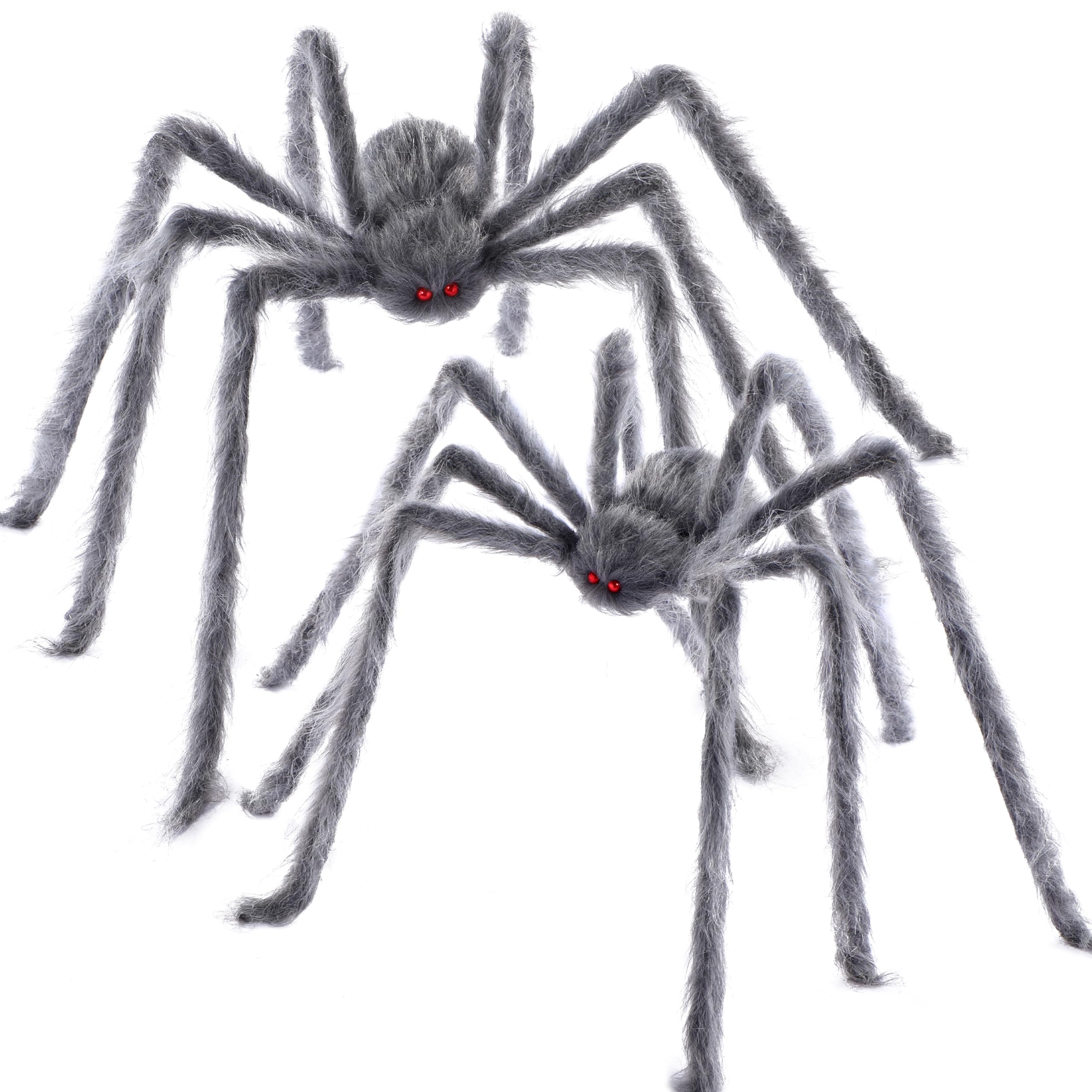 JOYIN 2 Pack 5 Ft Halloween Outdoor Decorations Hairy Black Spider, Scary Giant Spider, Fake Large Haunted House Props, Halloween Yard Lawn Decorations Party Indoor Decor